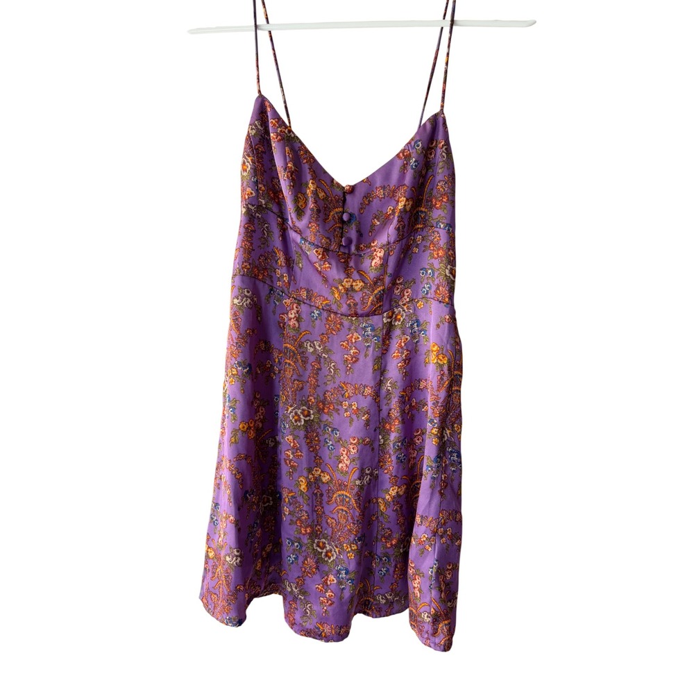 Urban Outfitters Floral Satin Boho Mini Dress Size S